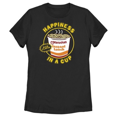 Women's Maruchan Happiness In A Cup T-shirt - Black - Medium : Target