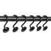 Home Mart Goods 12 Piece Set - Matte Black Button Heavy Duty Shower Curtain Hooks Rings Rustproof Metal - 4 of 4