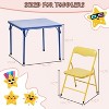 FurnitureR 5-Piece Folding Table and Chairs Set, Square Table and Chairs for Daycare and Classrooms, Small Children's Activity Table and Chairs Set - 2 of 4