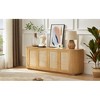 Ridstar 24 in. H Wooden Rounded Corner Storage Cabinet with Rattan Doors For Entryway, Living Room & Kitchen-Natural - 4 of 4