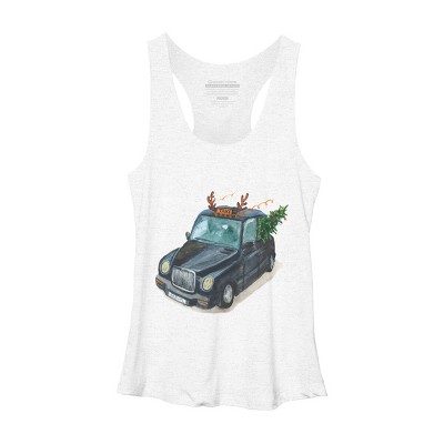 Women's Design By Humans Christmas Cab By ValerieShephard Racerback Tank Top