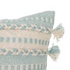 20" x 20" Matilda Light Blue Handwoven Striped Outdoor Accent Pillow w/ Tassels - 3 of 4