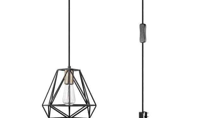 1 Light Sansa Plug-in or Hardwire Pendant Lighting Dark Bronze - Globe Electric, 2 of 8, play video
