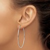 Black Bow Jewelry 1.3mm, Sterling Silver, Endless Hoop Earrings - 50mm (1 7/8 Inch) - 3 of 4
