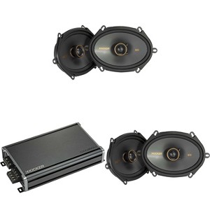 Kicker F150 F Series Speaker & Amp bundle 51KSC6804 KS-Series 6x8" Coaxial Speakers w/ CX360.4 - 1 of 4