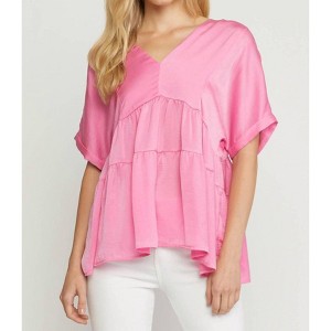 Women's Double V Tiered Top - Plus - entro - 1 of 4