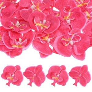 Unique Bargains Silk Plastic Durable Handcrafted Artificial Orchid Flower Heads 20 Pcs - 1 of 4