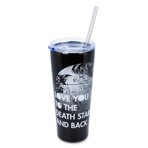 Silver Buffalo Star Wars "Love You to the Death Star" Stainless Steel Tumbler | Holds 22 Ounces - 1 of 4