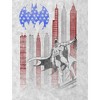 Batman Gotham City American Flag Skyscape White T-shirt Toddler Boy to Youth Boy - 2 of 3