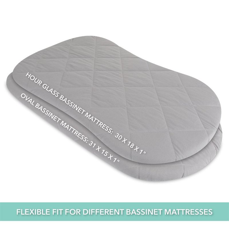 Ely's & Co. Baby Fitted Quilted Sheet with Heat Protection 100% Combed Jersey Cotton Grey 1 Pack, 5 of 6