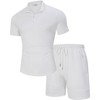 Men's 2 Pieces Outfits Quarter Zip Polo Shirt and Shorts Set 2025  Summer Casual Athletic Suit Tracksuit Set - 2 of 4