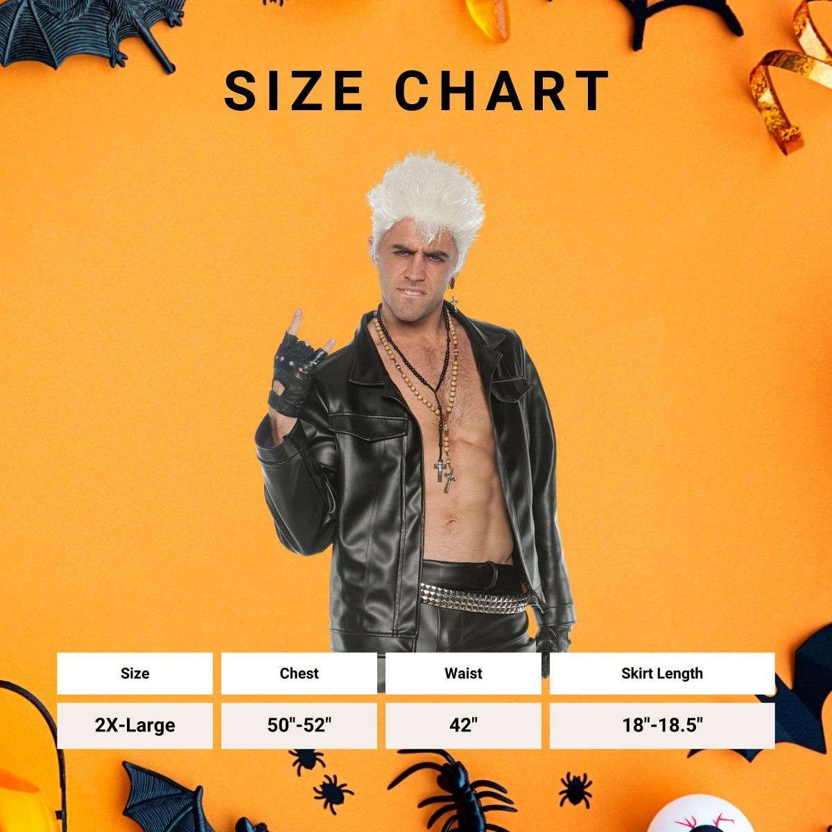 Faux Leather Rocker Jacket Adult Costume - thumbnail 4