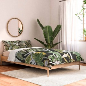 Deny Designs 3pc Full/Queen Marta Barragan Camarasa Dark Watercolor Jungle Comforter and Pillow Sham Set Green: Abstract Design, Machine Washable - 1 of 4