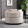 CAVINAS Chesterfield Single Sofa Chair, Modern Velvet Upholstered Accent Chair with 3 Pillows, Classical Barrel Chair Couch for Living Room - 3 of 4