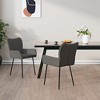 vidaXL Dining Chairs, 2 Pcs, Dark Gray Fabric - 2 of 4