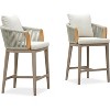 Purple Leaf 2-Pack Counter Bar Stools – Modern Olefin Upholstered with Back & Armrest, for Patio, Kitchen Island, Backyard - 2 of 4