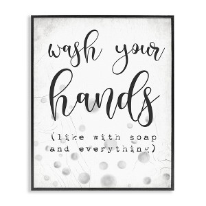 Stupell Industries Sassy Wash Your Hands Framed Giclee Art, Black, 11" x 14" - 1 of 4