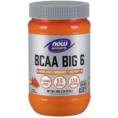 BCAA Big 6 Powder, Watermelon by Now Foods  -  600 grams Powder