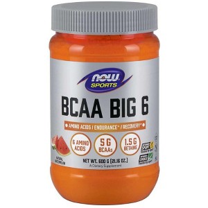 BCAA Big 6 Powder, Watermelon by Now Foods  -  600 grams Powder - 1 of 2