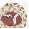 Earth Rugs Football Printed Coaster – 5"x5" Braided Jute Square, Sports Theme Table Accent - 2 of 3
