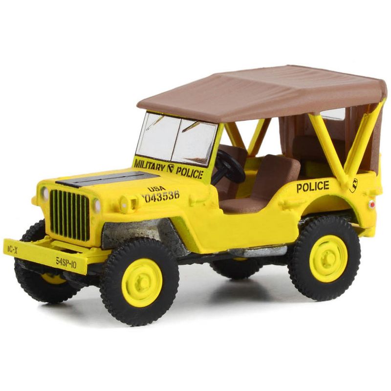 1949 Willys Jeep MB U.S. Army "545th Military Police Company Camp Drake, Japan Training Camp" Yellow 1/64 Diecast Model Car by Greenlight, 2 of 4