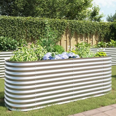 vidaXL Garden Raised Bed Powder-coated Steel 59.8"x31.5"x26.8" Anthracite