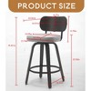 Swivel Bar Stools Set of 2, 26" Upholstered Faux Leather Counter Height Barstools with Walnut Back & Bentwood Legs - Leovsnove - 4 of 4