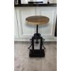 HomeRoots Natural and Black Solid Wood and Iron Backless Adjustable Height Bar Chair - 2 of 4