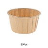 Unique Bargains Curled Rim Disposable Baking Cups Greaseproof Paper 2.56"x1.57" 50Pcs - 4 of 4