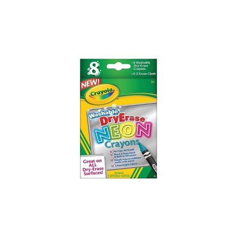 Dry Erase Crayons Large Size 8 Count Neon 