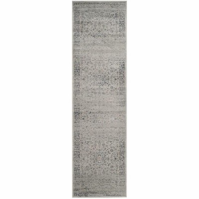 Vintage Light Blue Viscose Runner Rug - 2'2"x8'