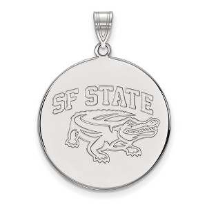 Black Bow Jewelry 14k White Gold San Francisco State Gators NCAA Extra Large Pendant - 1 of 3