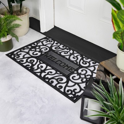Festive Scrollwork Welcome Outdoor Coir Door Mat 18" x 30"