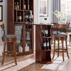 Costway Set of 2 Bar Stools Swivel 29.5'' Dining Bar Chairs with Rubber Wood Legs - image 3 of 4