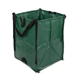 Reusable Leaf Bag Lawn Yard Waste Bag Kangaroo Collapsible Container Gardening Bag,Camping Trash Can-Mulch for Landscaping，Tote Bag,Green 52 Gallon 