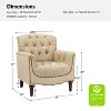 Enrique Traditional Genuine  Leather Armchair with Turned Legs | ARTFUL LIVING DESIGN - 3 of 4