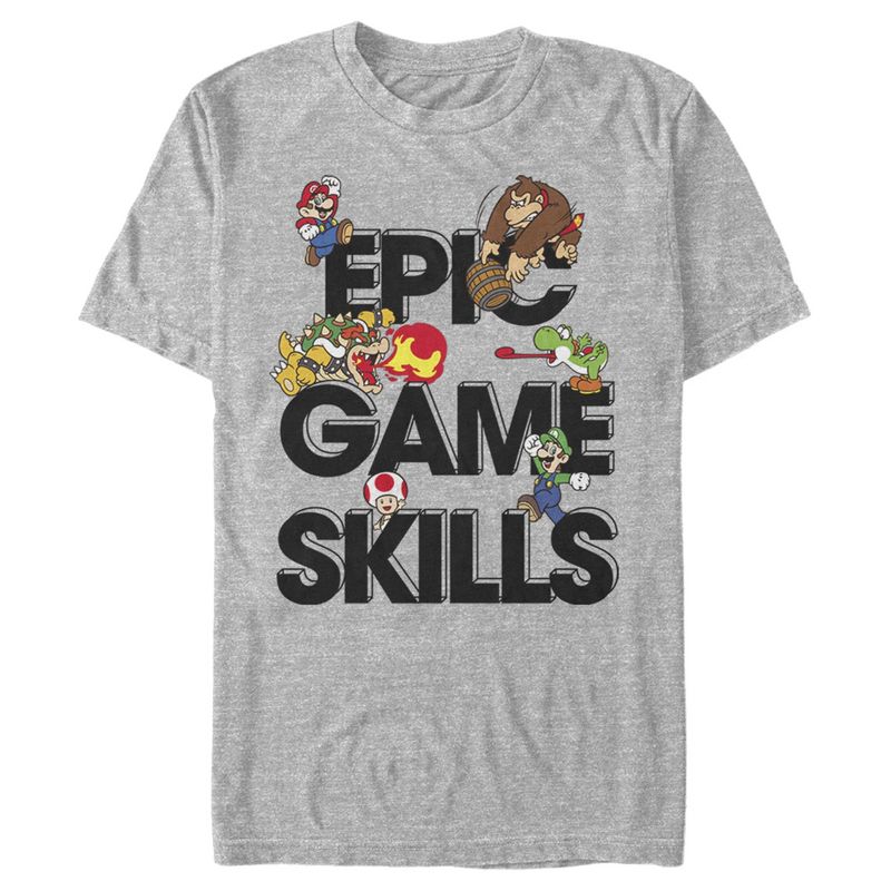 Men's Nintendo Super Mario Epic Game Skills Character Collage T-Shirt, 1 of 4