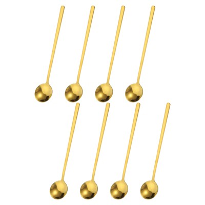 Unique Bargains Stainless Steel Coffee Dessert Mini Stirring Spoon 8 Pcs