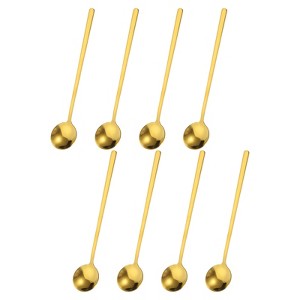 Unique Bargains Stainless Steel Coffee Dessert Mini Stirring Spoon 8 Pcs - 1 of 4
