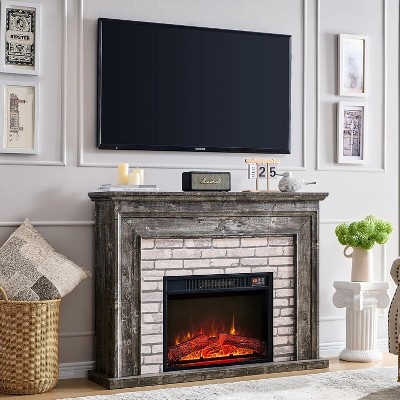 Mastgoal 45" Hidden Flip Top Electric Fireplace TV Stand Adjustable Flame & Remote, Heater for Living Room