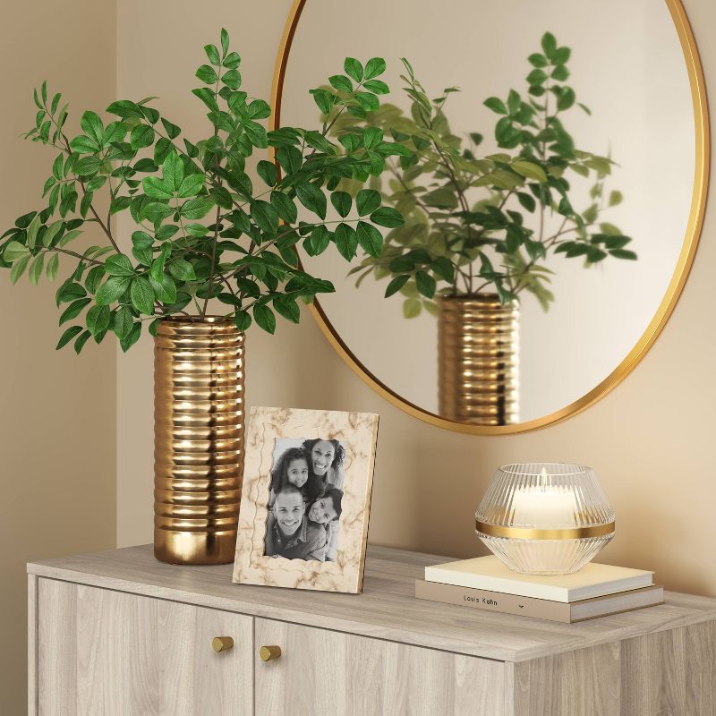 Metal Ribbed Decorative Vase Gold - Threshold&#8482;, 3 of 5