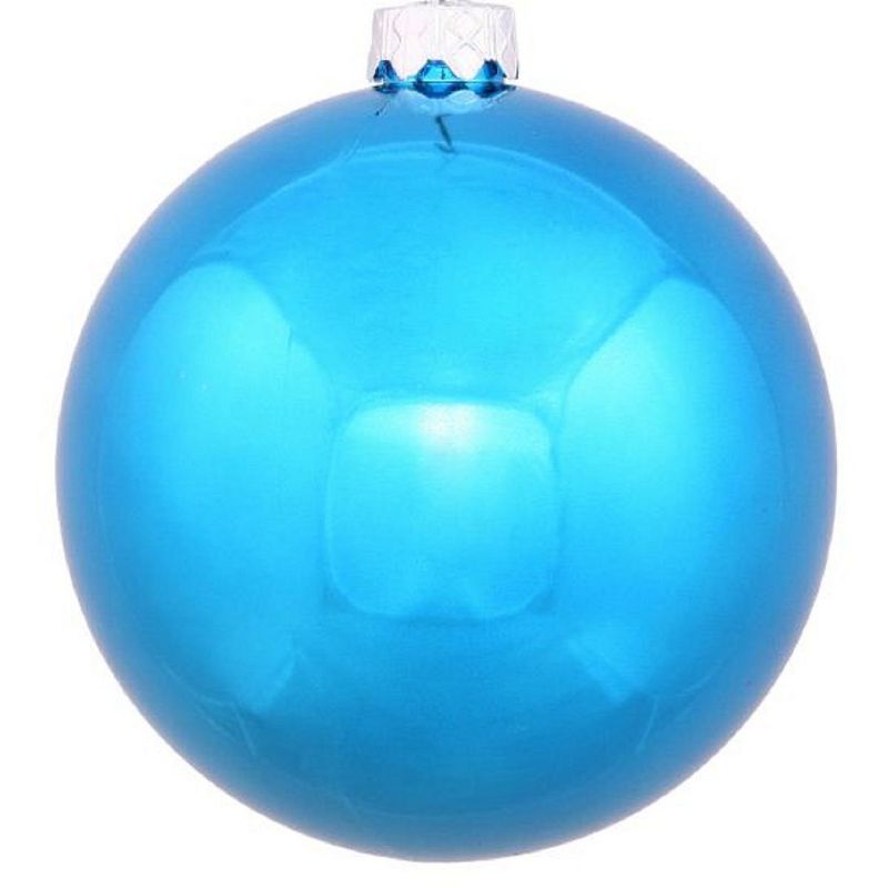 Vickerman 2.75" Shiny Drilled Shatterproof Christmas Ball Ornament - Turquoise, 2 of 3