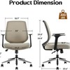 Infurnic Task and Office Chairs, Desk Chair with Armrest, Comfy Computer Desk Chair for Home and Office, Beige, 26"*27"*37" - 3 of 4
