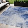 Denim Blue And Sky Blue Abstract Washable Indoor Outdoor Area Rug - 2 of 4