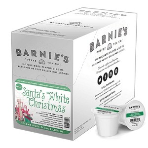 Barnie's Coffee & Tea Co. Coffee Pods, Santa's White Christmas Medium Roast Decaf Coffee in Single Serve Cups, 24 Count - 1 of 2