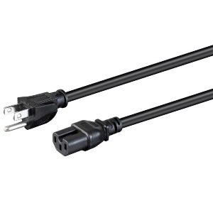 Monoprice Heavy Duty Power Cord - 4 Feet - Black | NEMA 5-15P to IEC 60320 C15, 14AWG, 15A, SJT, 125V - 1 of 4