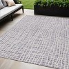 Lilac Purple And Ivory Striped Washable Indoor Outdoor Area Rug - 2 of 4