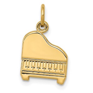 Black Bow Jewelry 14k Yellow Gold Baby Grand Piano Charm - 1 of 4