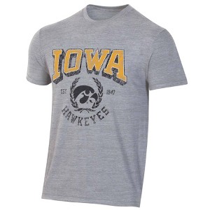 NCAA Iowa Hawkeyes Men's Gray Triblend T-Shirt - 1 of 3