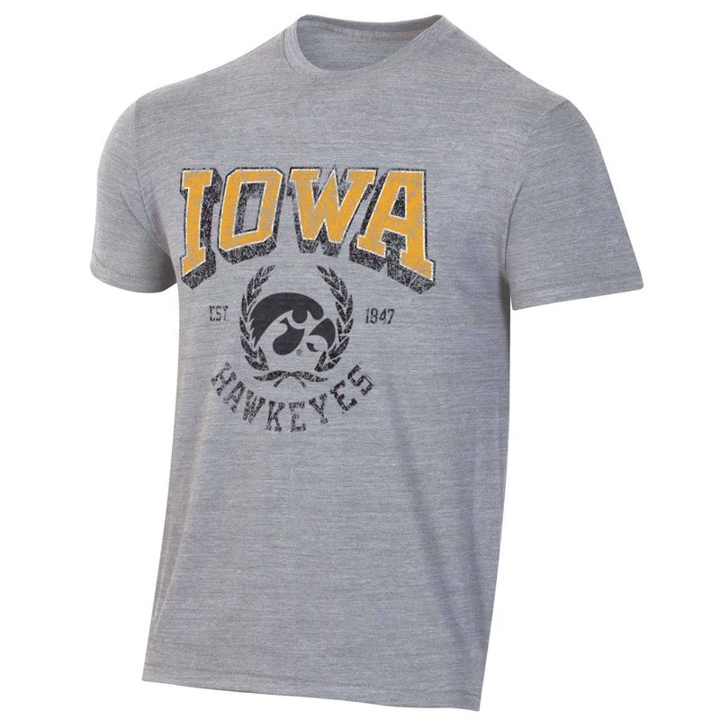 NCAA Iowa Hawkeyes Men&#39;s Gray Triblend T-Shirt, 1 of 4